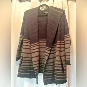 Cynthia Rowley Womens Medium Cardigan Sweater Open Front Wool Blend Brown xs